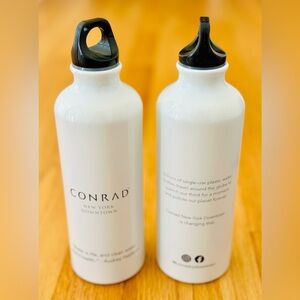 Conrad Hotel New York Downtown 2 Reusable Water Bottles 16oz in White color